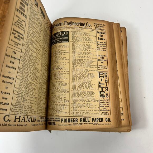 1909 Los Angeles CA City Directory POOR Ancestry Genealogy Antique Vtg Reference - Picture 11 of 12